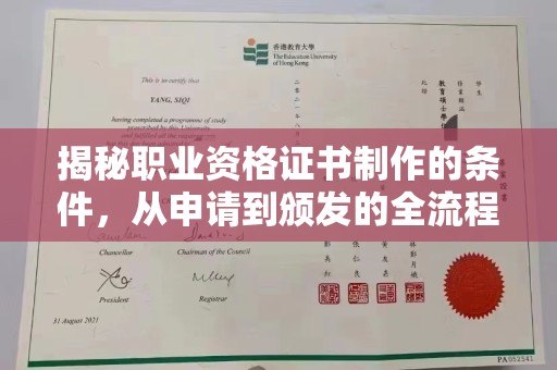 武邑揭秘职业资格证书制作的条件，从申请到颁发的全流程解析