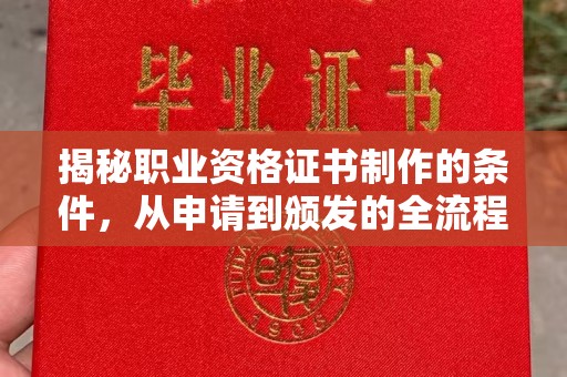 武邑揭秘职业资格证书制作的条件，从申请到颁发的全流程解析