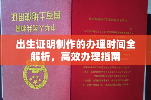 武邑出生证明制作的办理时间全解析，高效办理指南