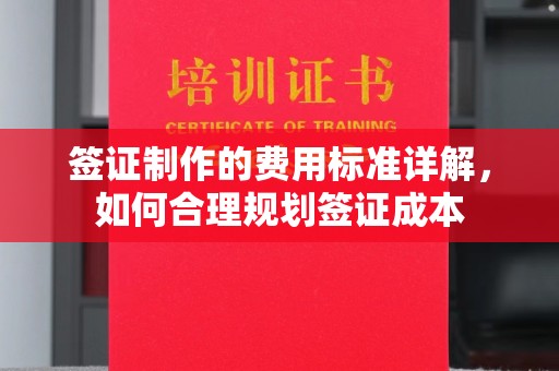 武邑签证制作的费用标准详解，如何合理规划签证成本